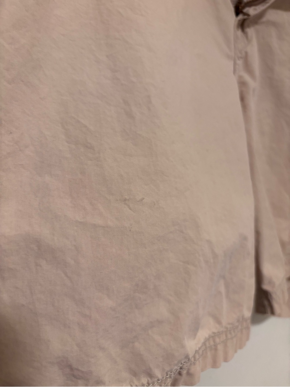 Men's Flat Front Cotton Shorts in Light Beige - Picture 4 of 4